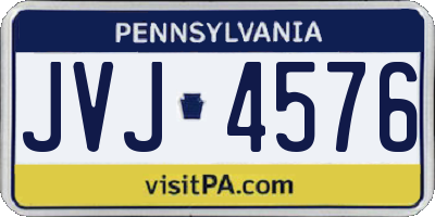 PA license plate JVJ4576