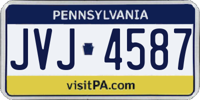 PA license plate JVJ4587