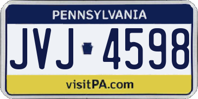 PA license plate JVJ4598
