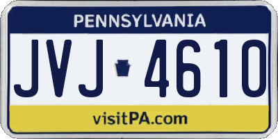 PA license plate JVJ4610