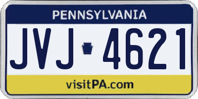 PA license plate JVJ4621