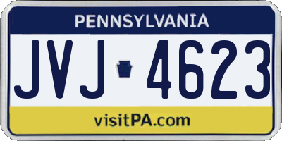 PA license plate JVJ4623