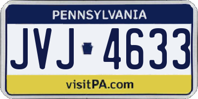 PA license plate JVJ4633