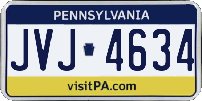 PA license plate JVJ4634