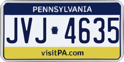 PA license plate JVJ4635