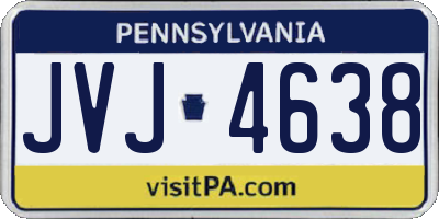 PA license plate JVJ4638