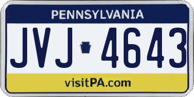 PA license plate JVJ4643