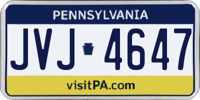 PA license plate JVJ4647