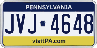 PA license plate JVJ4648