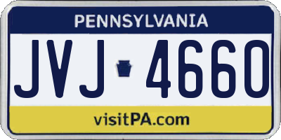 PA license plate JVJ4660