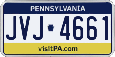 PA license plate JVJ4661