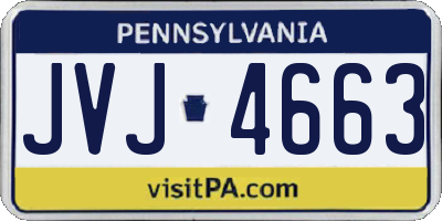 PA license plate JVJ4663