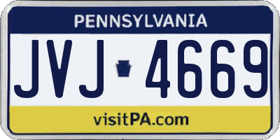 PA license plate JVJ4669