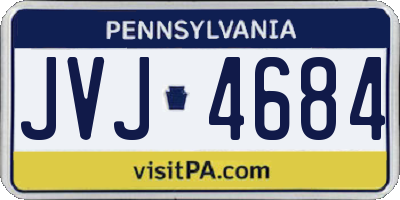 PA license plate JVJ4684