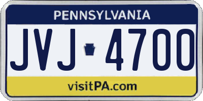 PA license plate JVJ4700