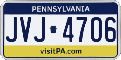 PA license plate JVJ4706
