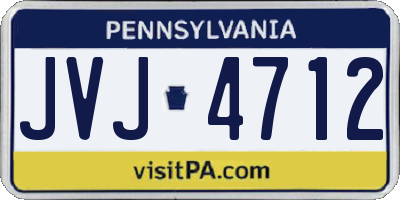 PA license plate JVJ4712