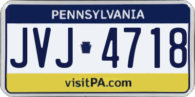 PA license plate JVJ4718