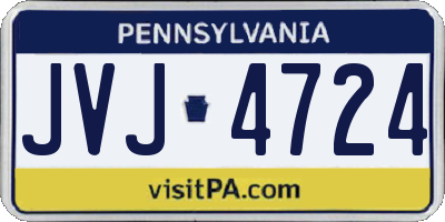 PA license plate JVJ4724
