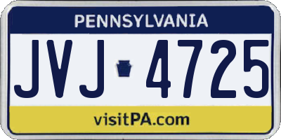 PA license plate JVJ4725
