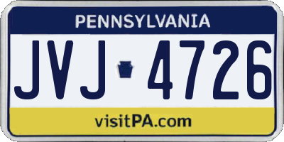 PA license plate JVJ4726