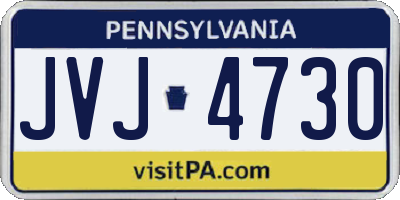 PA license plate JVJ4730