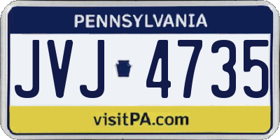 PA license plate JVJ4735
