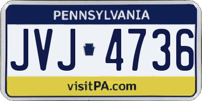 PA license plate JVJ4736