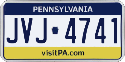 PA license plate JVJ4741