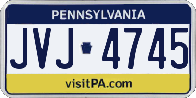 PA license plate JVJ4745