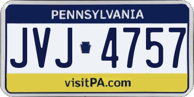 PA license plate JVJ4757