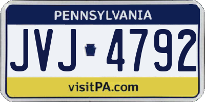 PA license plate JVJ4792