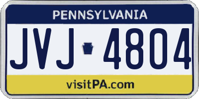 PA license plate JVJ4804