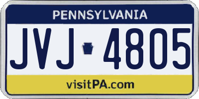 PA license plate JVJ4805