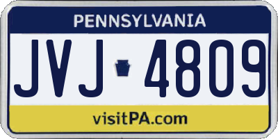 PA license plate JVJ4809