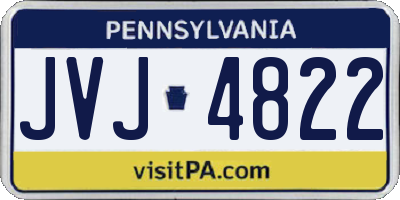 PA license plate JVJ4822
