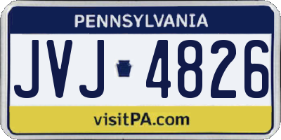 PA license plate JVJ4826