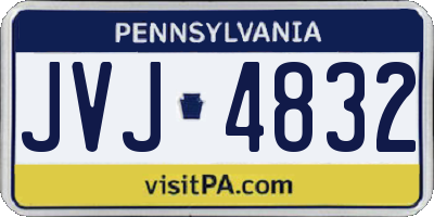 PA license plate JVJ4832
