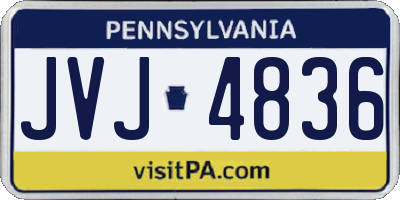 PA license plate JVJ4836