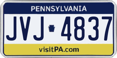 PA license plate JVJ4837