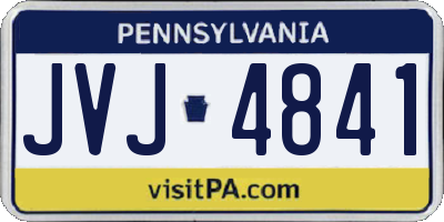 PA license plate JVJ4841