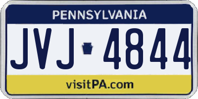 PA license plate JVJ4844