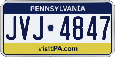 PA license plate JVJ4847