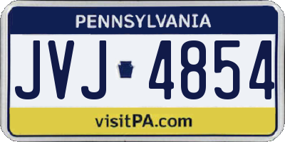 PA license plate JVJ4854
