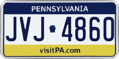 PA license plate JVJ4860