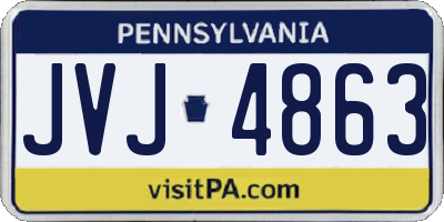 PA license plate JVJ4863