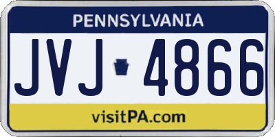 PA license plate JVJ4866