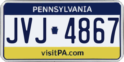 PA license plate JVJ4867