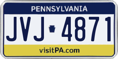 PA license plate JVJ4871