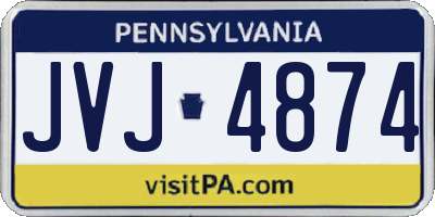 PA license plate JVJ4874